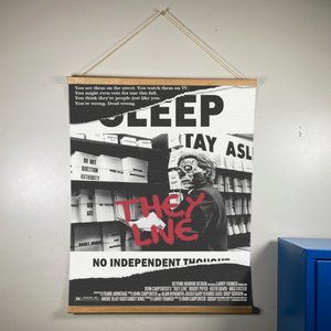 They Live Movie Canvas Wooden Gold Hanger 24x17.5